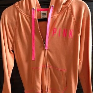 Victoria’s Secret Pink size small orange zip up
